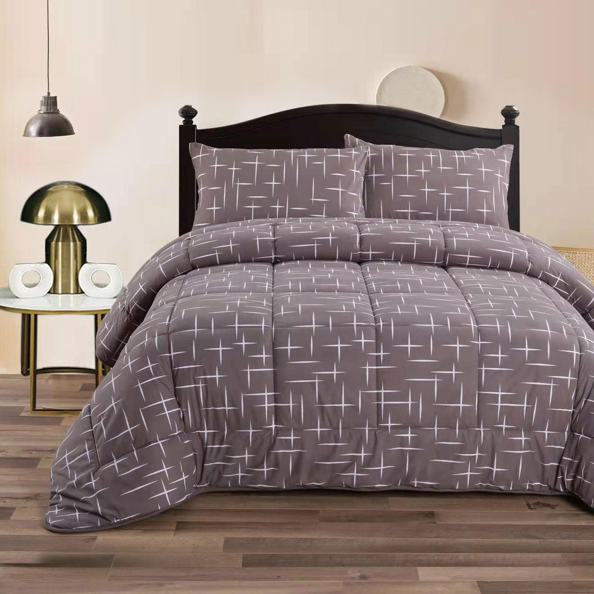 Ramesses Winter Night 3- Piece Mink Flannel Comforter Set King