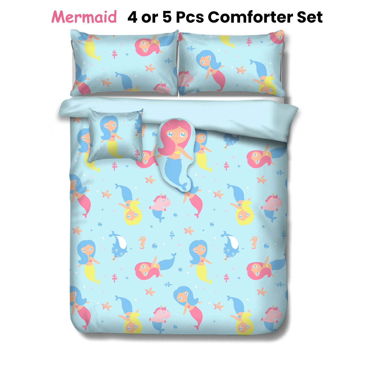 Mermaid Kids Advventure 4 Pcs Comforter Set Single