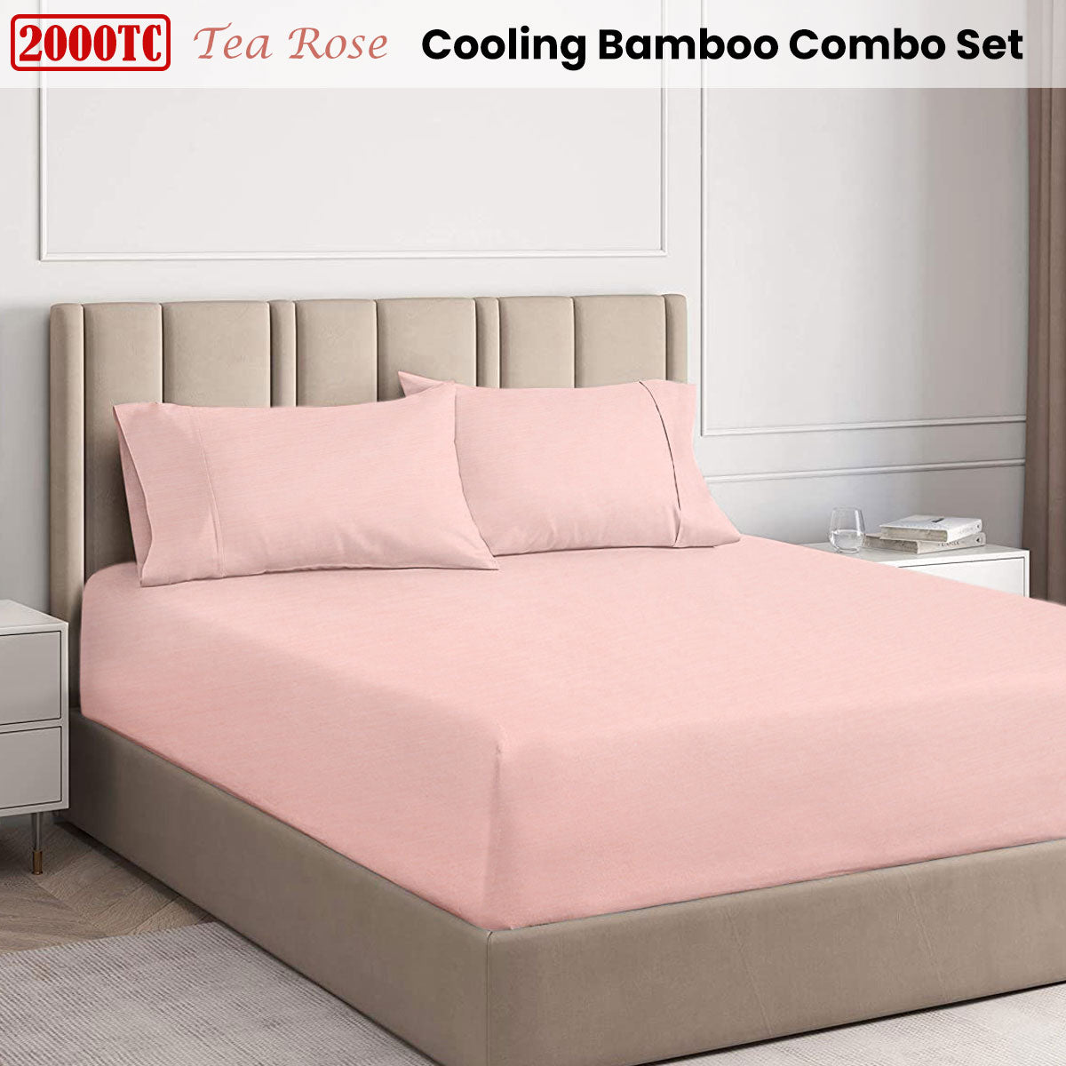 Tea Rose 2000TC Cooling Bamboo Combo Set Double
