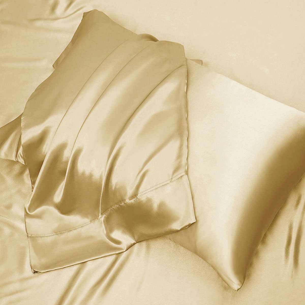 Casablanca Satin Fitted Sheet Combo Set Champagne King
