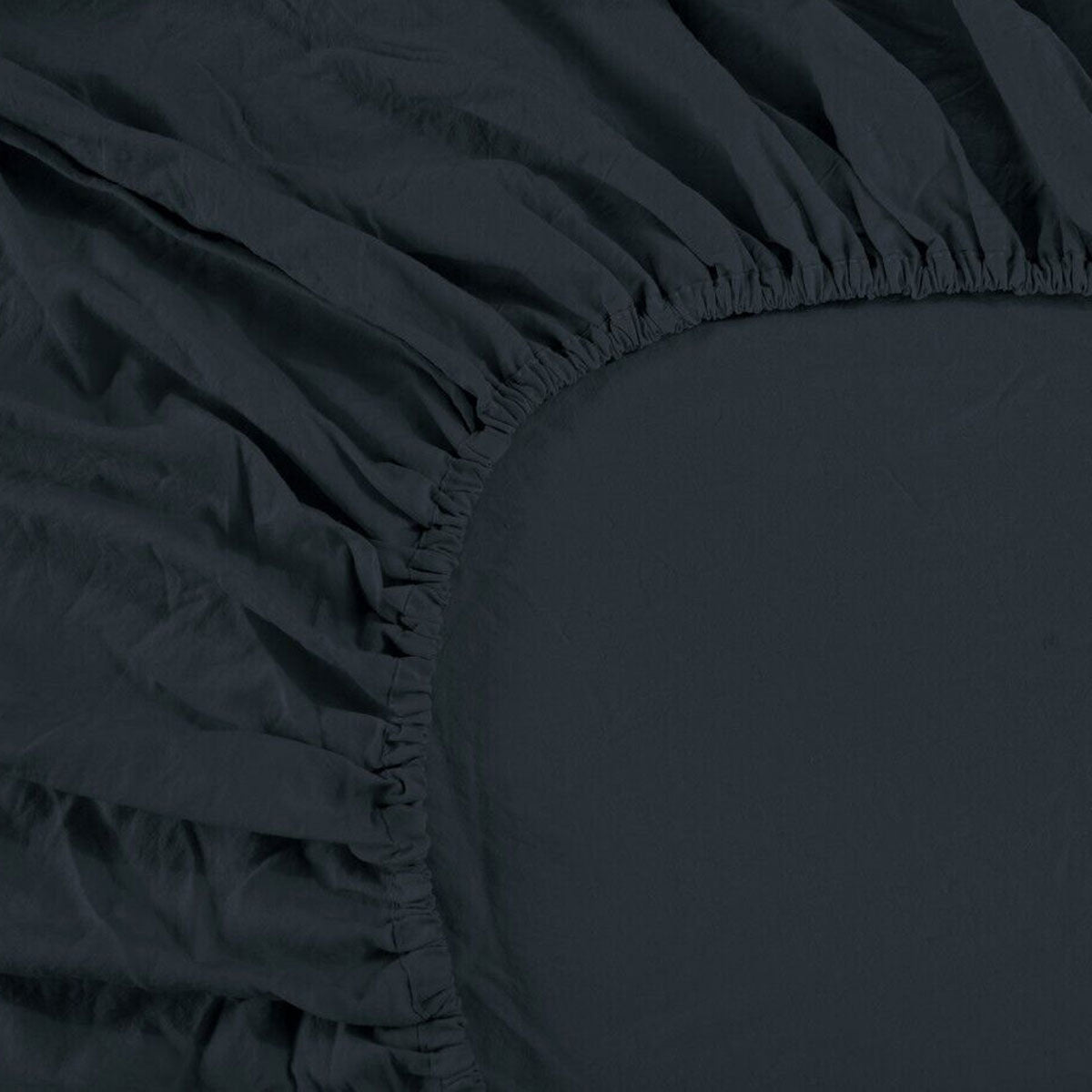 1000TC Linen Bamboo Fitted Sheet Combo Set Charcoal Single