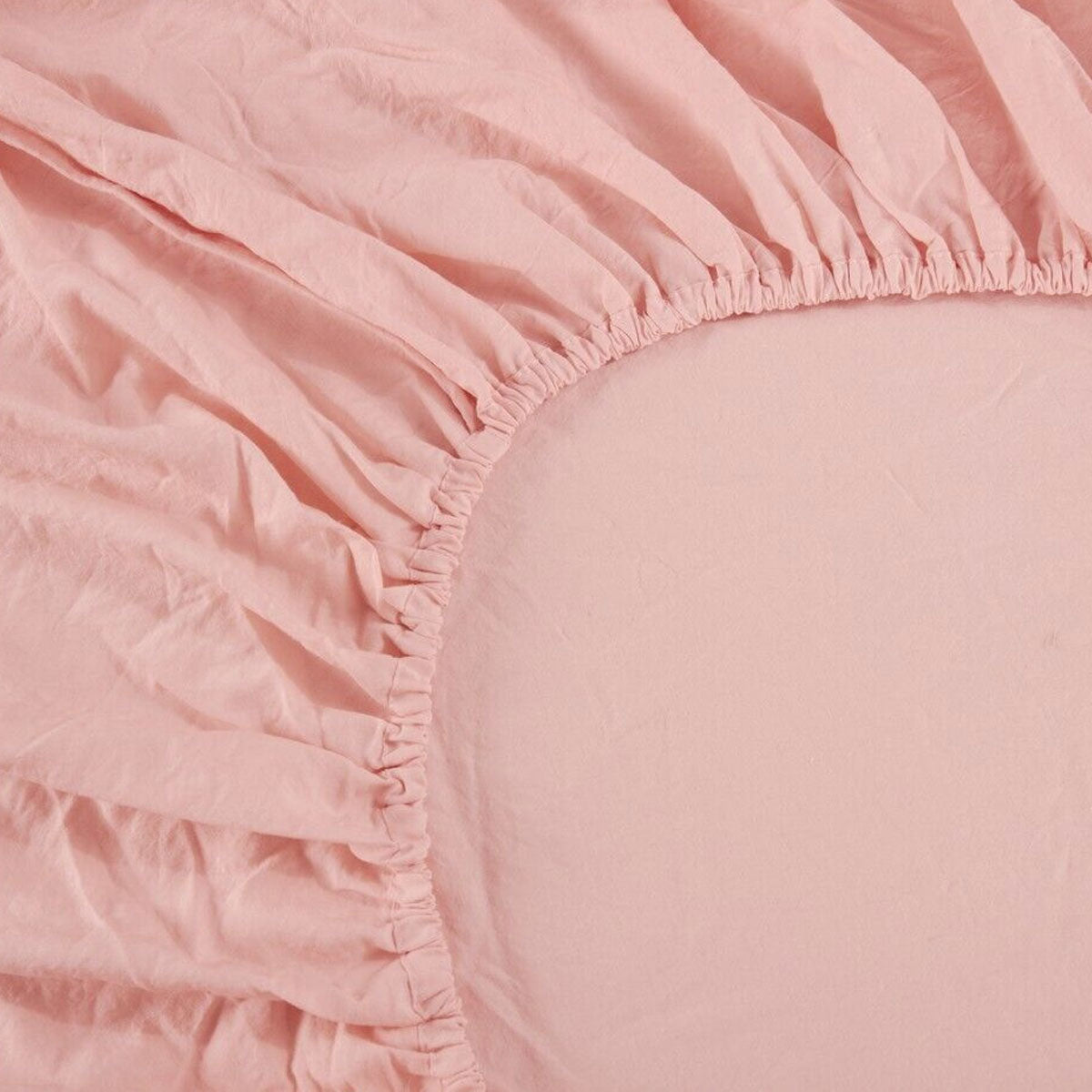 1000TC Linen Bamboo Fitted Sheet Combo Set Dusty Pink Double