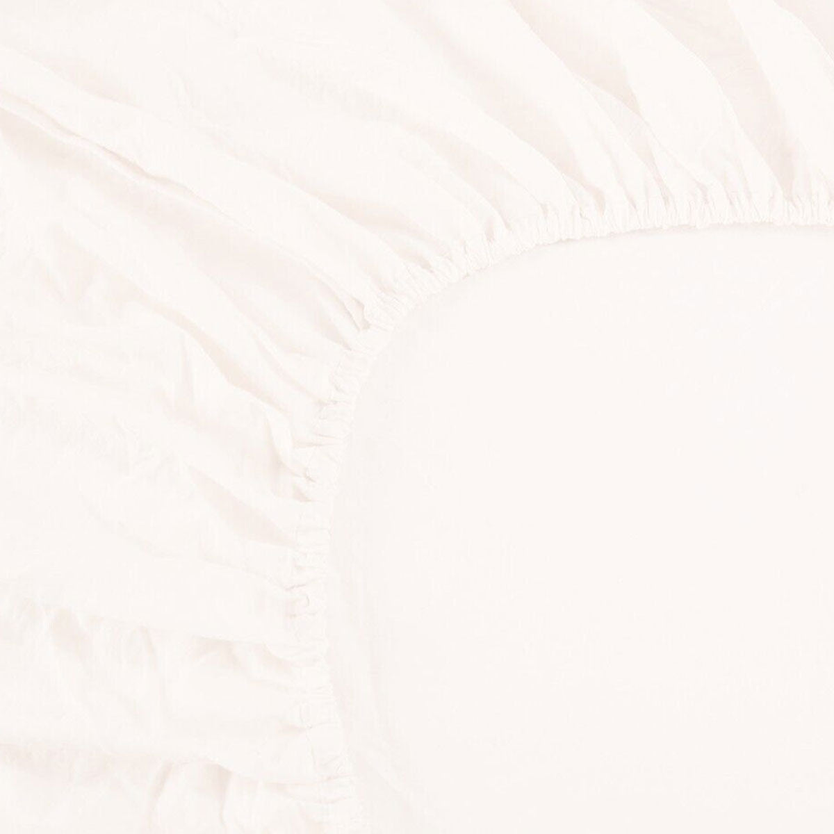 1000TC Linen Bamboo Fitted Sheet Combo Set White Queen