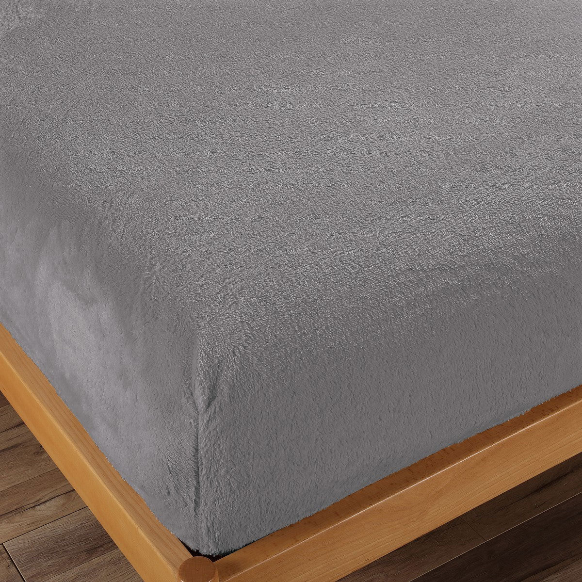 Teddy Fleece Fitted Sheet Combo Set Charcoal Double