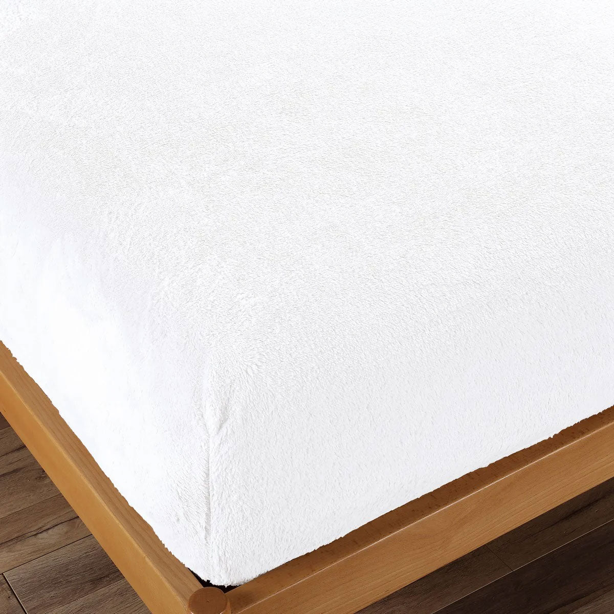 Teddy Fleece Fitted Sheet Combo Set White King Single