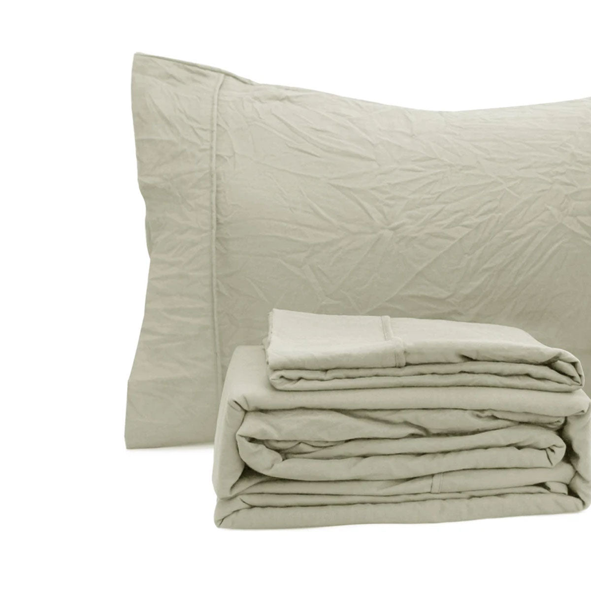 Oatmeal Pebble Wash Linen Look Alternative Sheet Set King