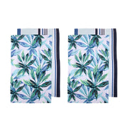 Ladelle Set of 4 Zest Leaves Green Cotton Kitchen Tea Towels 50 x 70 cm