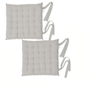 Rans Set of 2 Alfresco Cotton Chair Pads 40x40 cm - Plain Silver