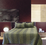 Rapee Faux Silk Coverlet Set Zig Zag Sage - Queen