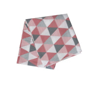 Triangles 175GSM Geometric Pattern Printed Polar Fleece Throw Rug 120 x 150cm Dusty Rose