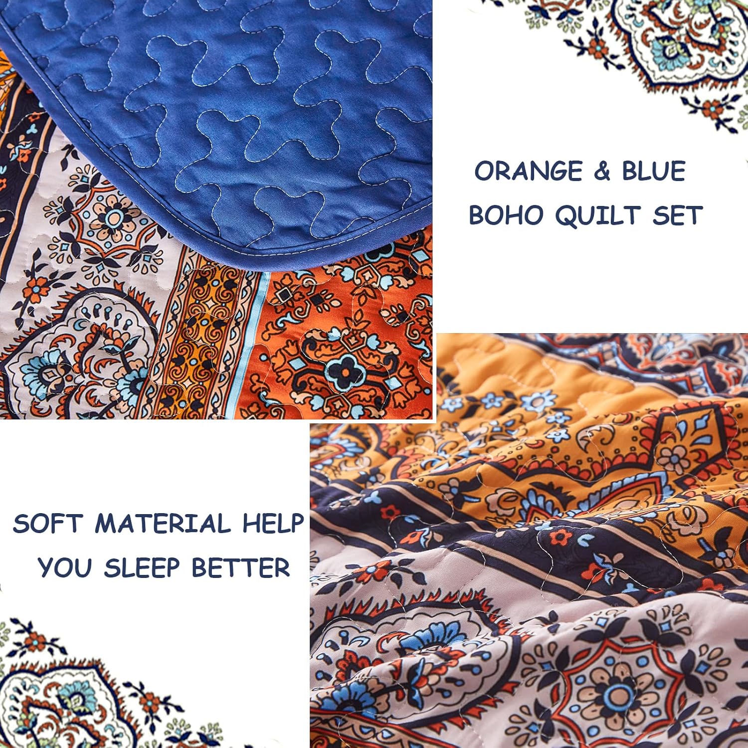 Exquisite Delicate Floral Classic 3 Pc XL Bedspread & Pillow Cover Set