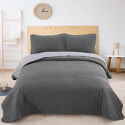 Plain Soft 3 Pc Bedspread & Pillow Cover Set