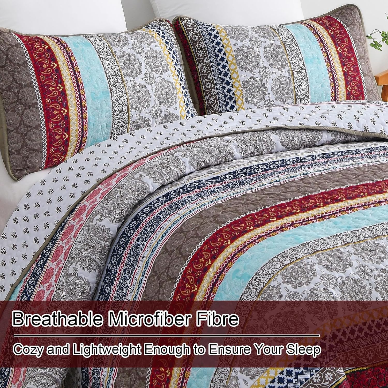 Ethereal Textured bloom 3 Pc Bedspread & Pillow Cover Set