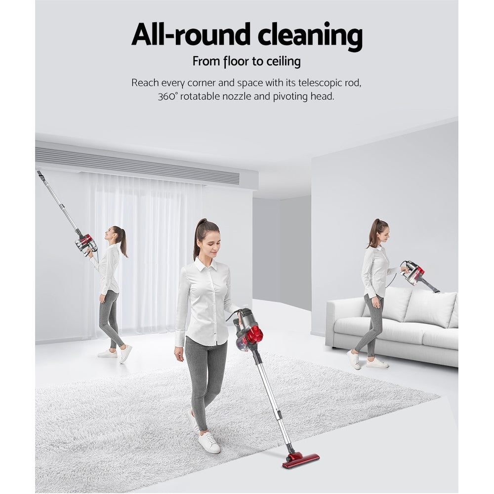 Stick Vacuum Cleaner Handheld Corded 450W Red