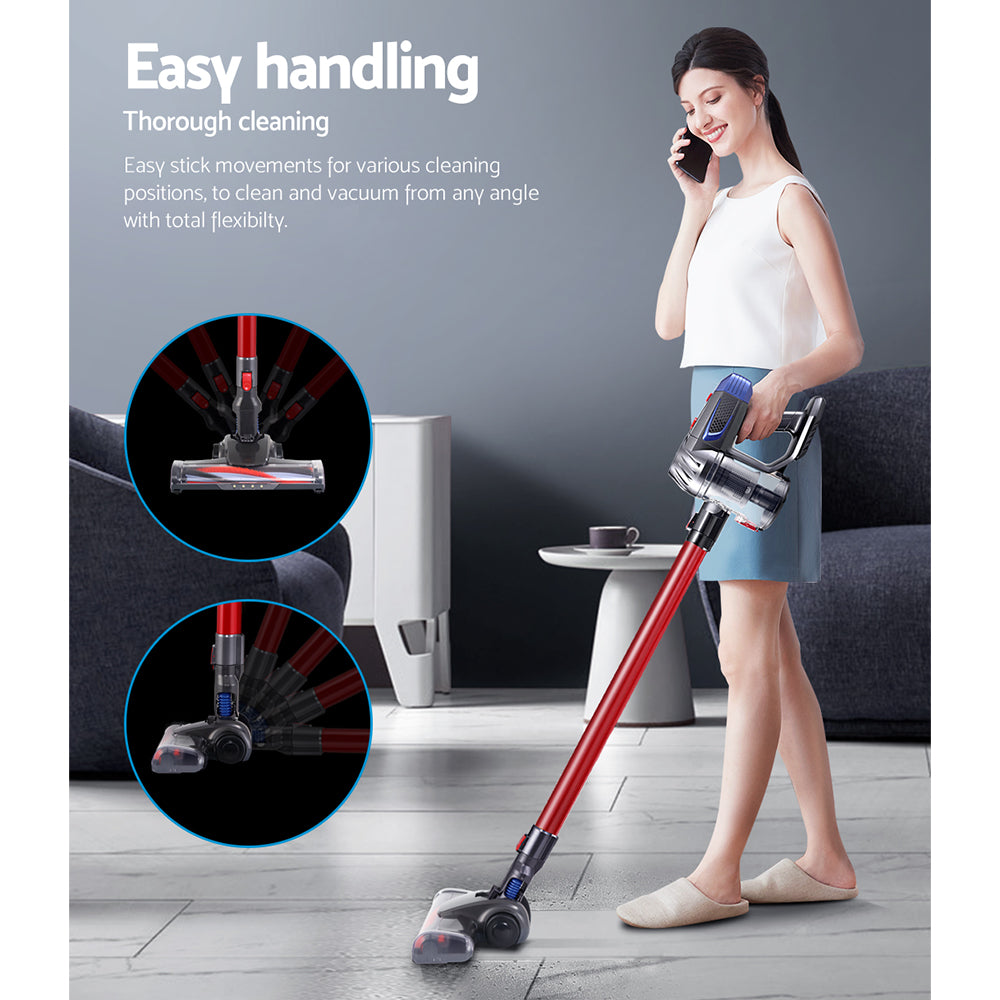 Stick Vacuum Cleaner Bagless Cordless Red 150W