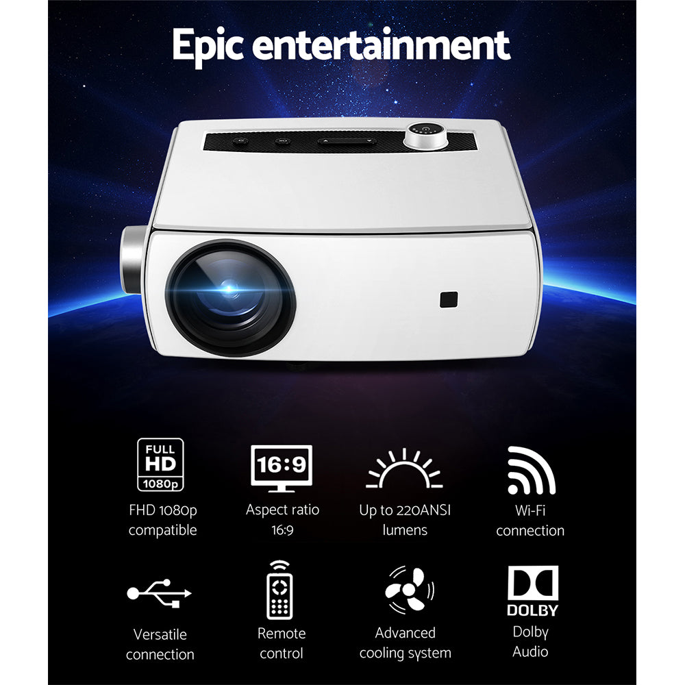 Mini Video Projector Wifi USB HDMI Portable HD 1080P Home Movie