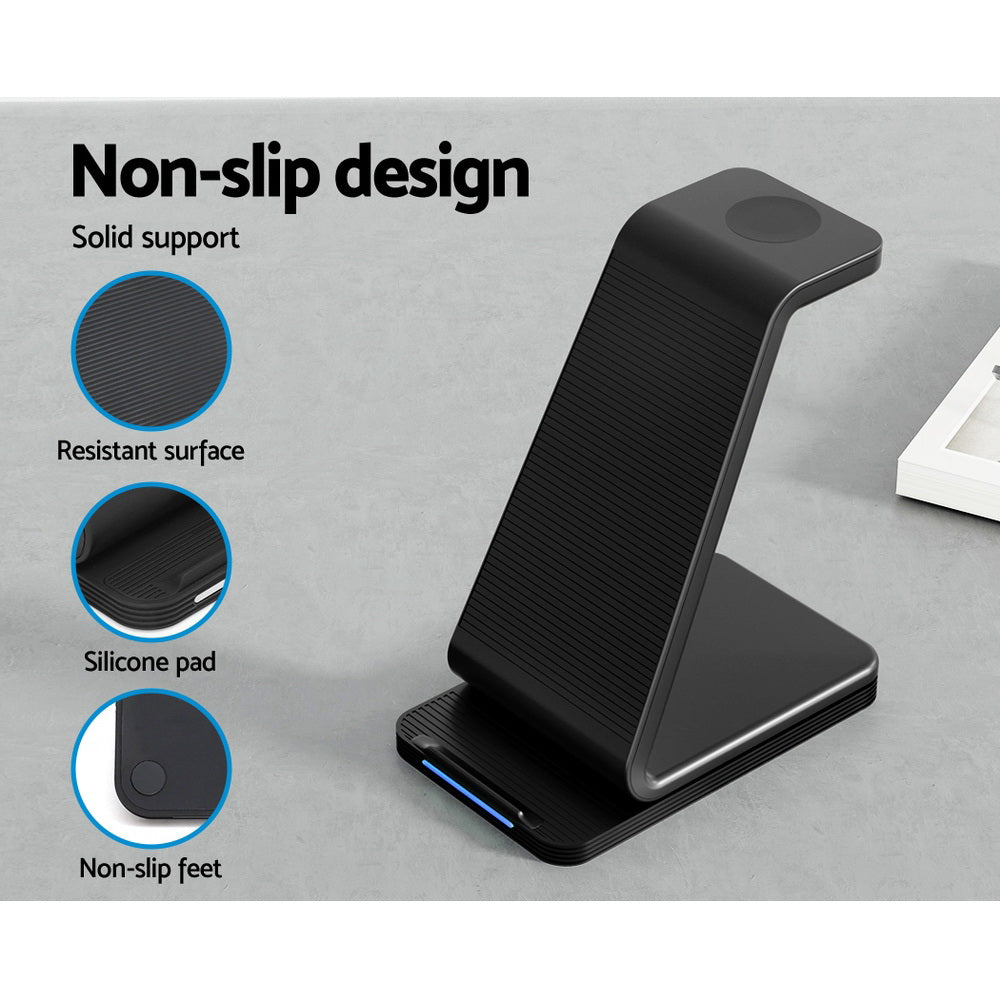 3 in 1 Wireless Charger Dock 15W Fast Charging Stand